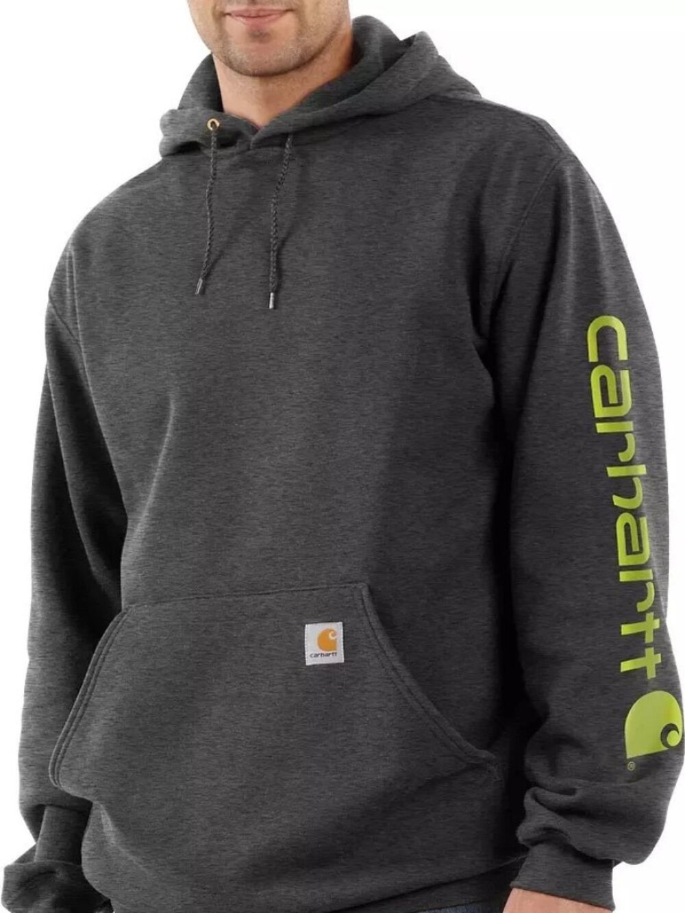 Carhartt Loose Fit Hoodie Mens XL Sleeve Logo Gray Workwear K288 Sweatshirt